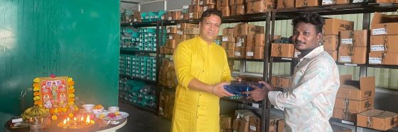 Gift distribution at STAUFF India's Ahmedabad Office
