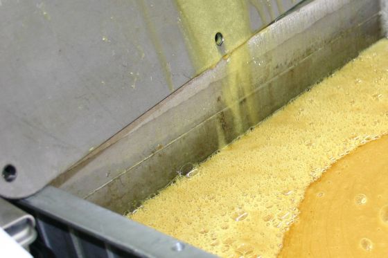 Open container with oil foam