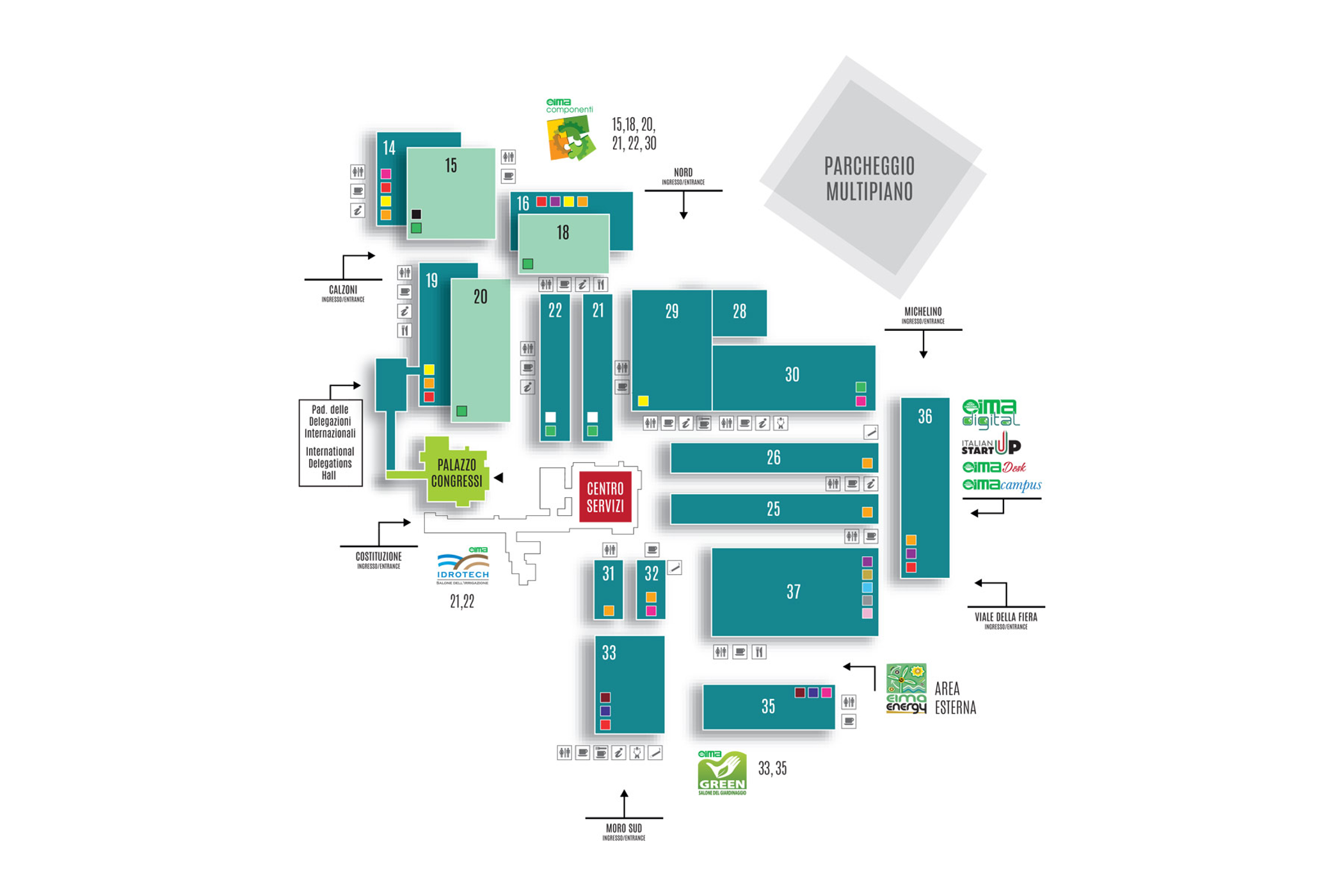 Hall Plan and Product Categories at EIMA