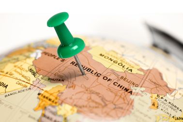 China on the map