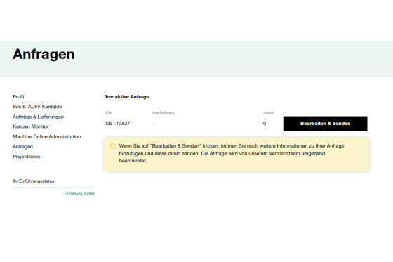 Ihre Anfragen - Übersicht