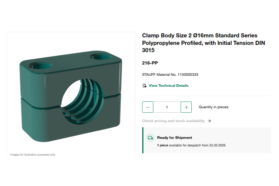 Directly to technical information on the product detail page