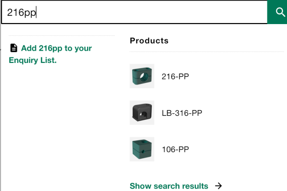 Enter in search field