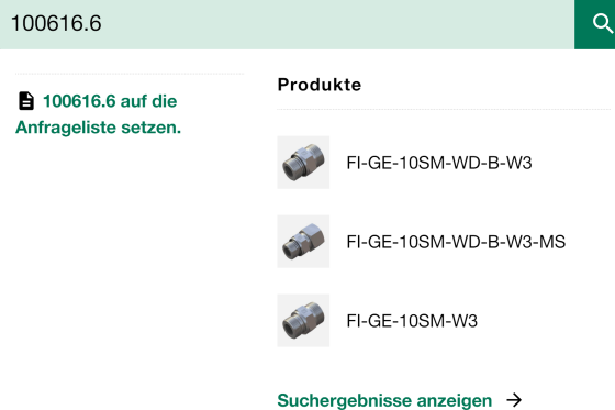 Hersteller-Bezeichnung ins Suchfeld eingeben