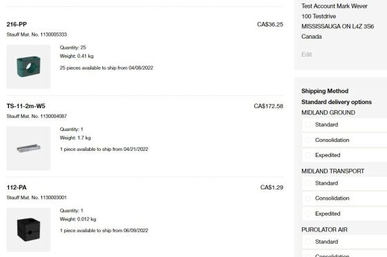 Select desired shipping method