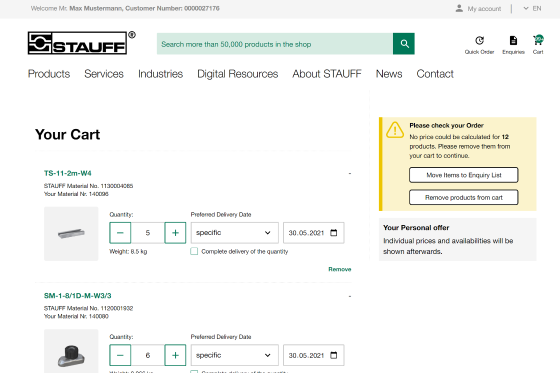 Cart of a quick order