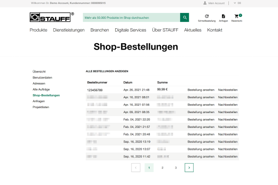 Shop-Bestellungen
