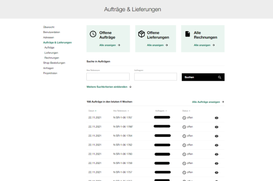 Aufträge & Lieferungen