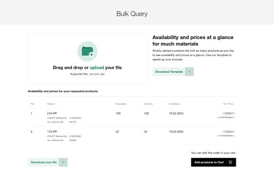 Función de Consulta Masiva en la Tienda Línea de STAUFF