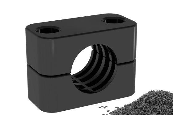 Clamp made from the material PP-V0