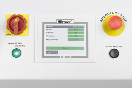 Touch pad with plain text display.