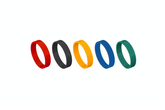 Coloured marking rings in five different standard colours
