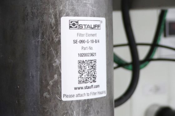 Carcaça do filtro de alta pressão com adesivo STAUFF