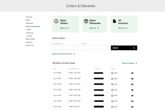 Orders & Deliveries