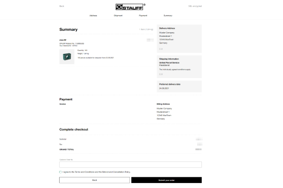 Order summary