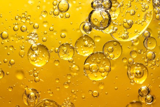 Water in oil as a close-up
