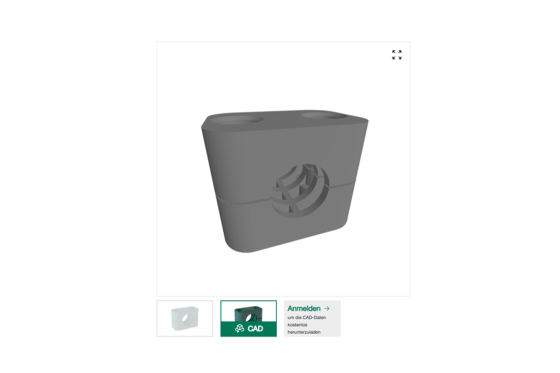 Rohrschelle im STAUFF Shop mit Option zum CAD DOwnload