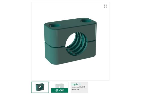 Pipe clamp in the STAUFF Shop with the option to download CAD files