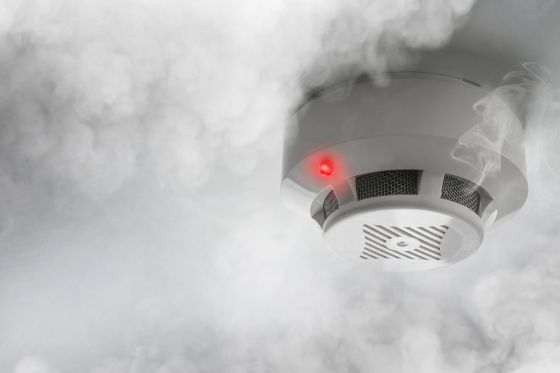 Smoke activating a smoke detector