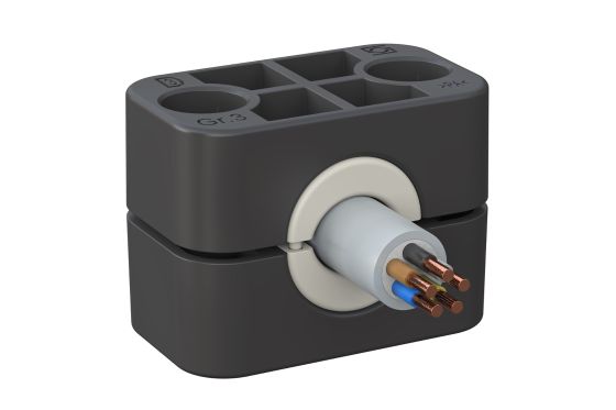 CHC clamp with elastomer insert for cables