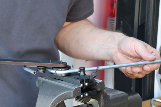 Pipe being bent