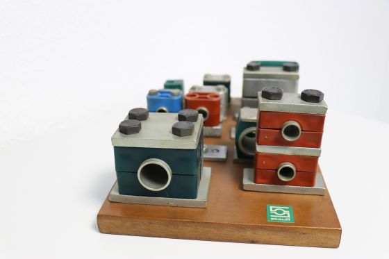 Sample panel of STAUFF clamps from 1978