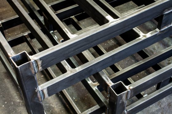 Square pipes next to each other