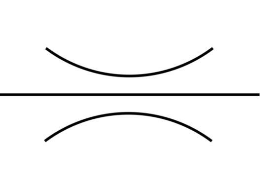 Switching symbol throttle valve constant cross-section