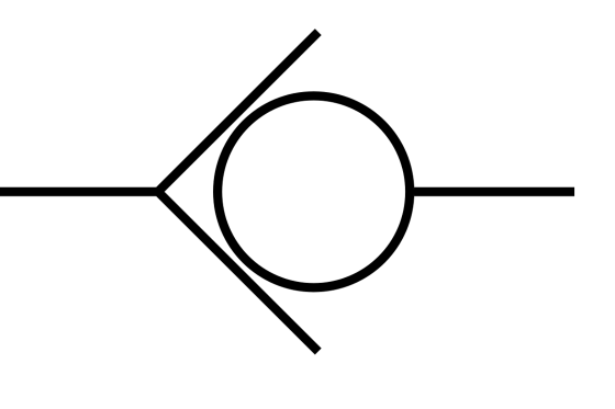 Switching symbol for non-return valve