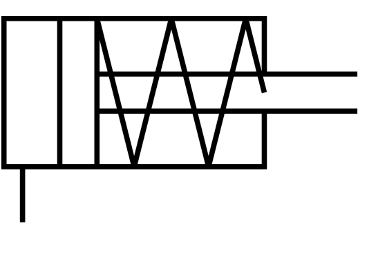 Cylinder single-acting with return stroke spring