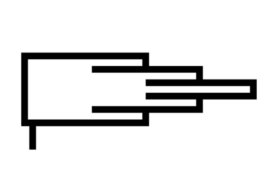 Switch symbol for single-acting telescopic cylinder