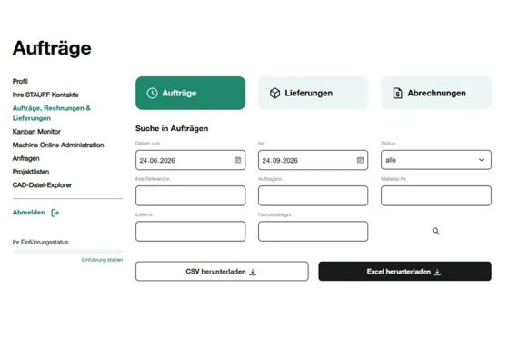 Screenshot Excel Download