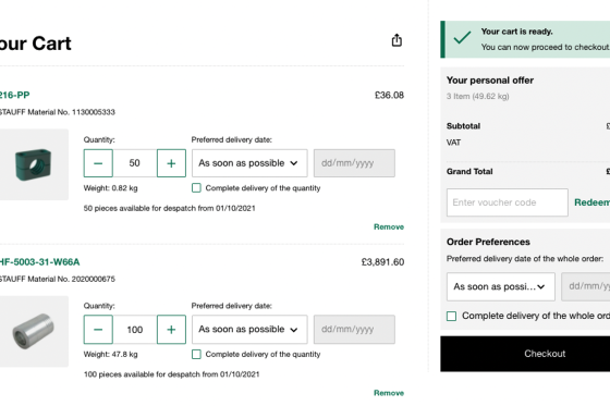 Specify preferred delivery date