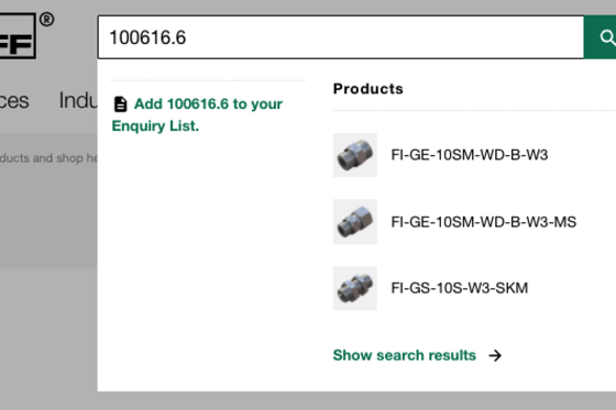 Enter the manufacturer's description in the search field