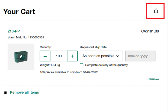 Share your Shopping Cart