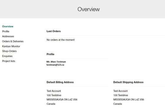 Existing customer account overview
